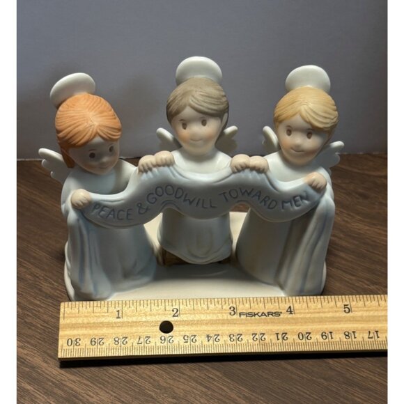 Angels On High Figurine 1995 Circle Of Friends Homco Christmas Decor - Picture 8 of 8